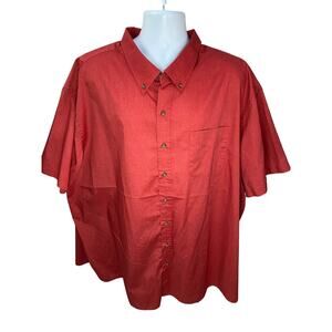 Harbor Bay Red Button-Up Shirt Short Sleeve Men’s 4XL